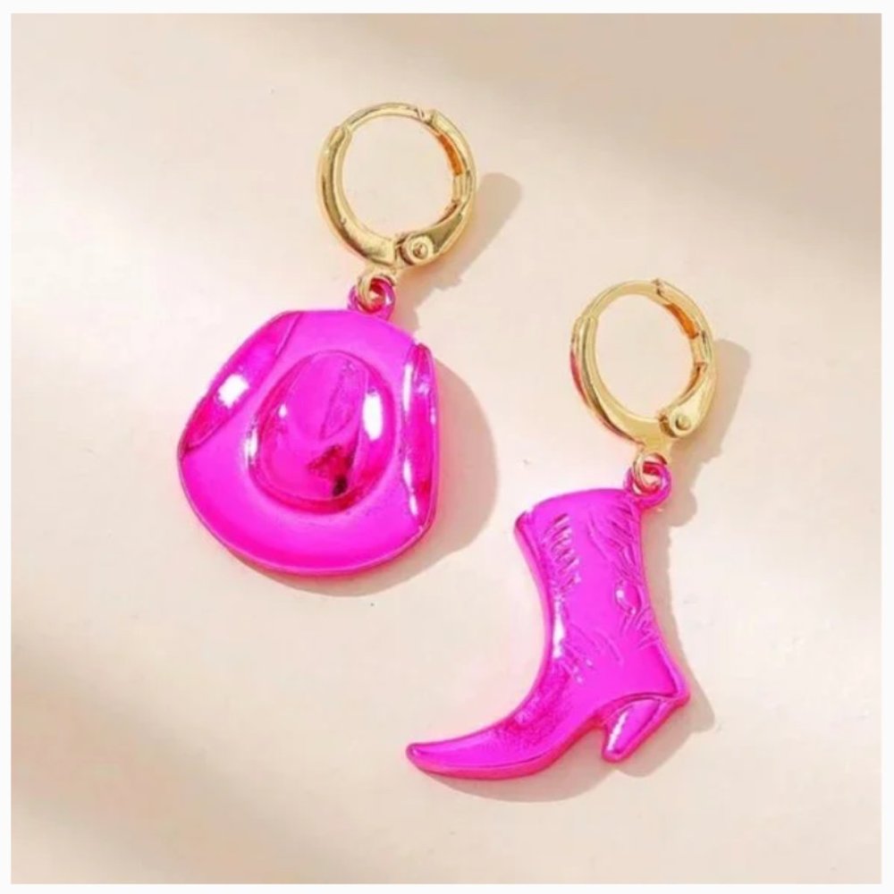 ⭐️❤️ FREE Boots Cowboy Hat Boho Peasant Hipster Hippie Art Country Rock Earrings